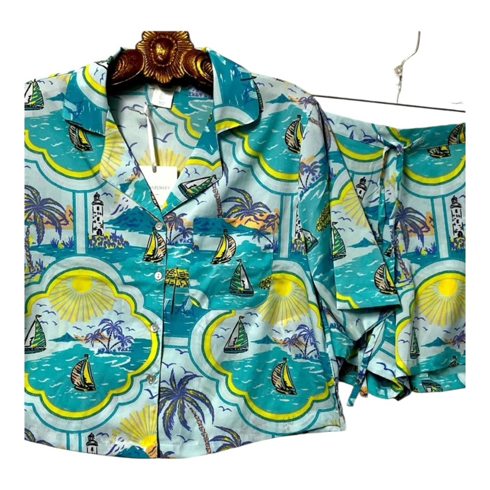Cynthia Rowley Silky Coquette Girlhoodcore Shorty Pjs Pajama Set Women’s S NWT - Picture 1 of 8